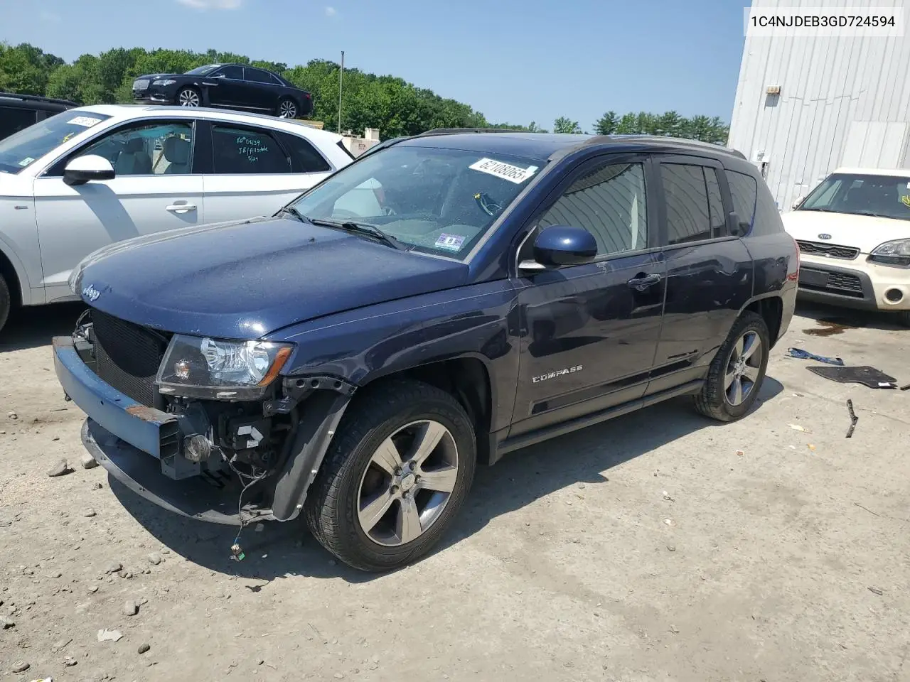 2016 Jeep Compass Latitude VIN: 1C4NJDEB3GD724594 Lot: 62108065