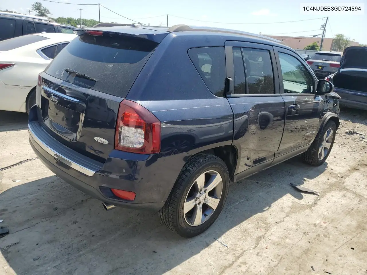2016 Jeep Compass Latitude VIN: 1C4NJDEB3GD724594 Lot: 62108065
