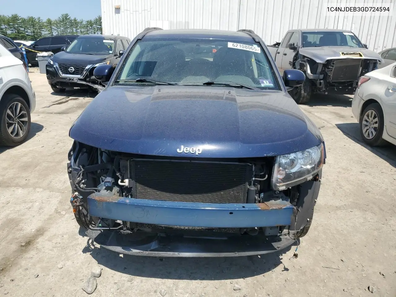 2016 Jeep Compass Latitude VIN: 1C4NJDEB3GD724594 Lot: 62108065
