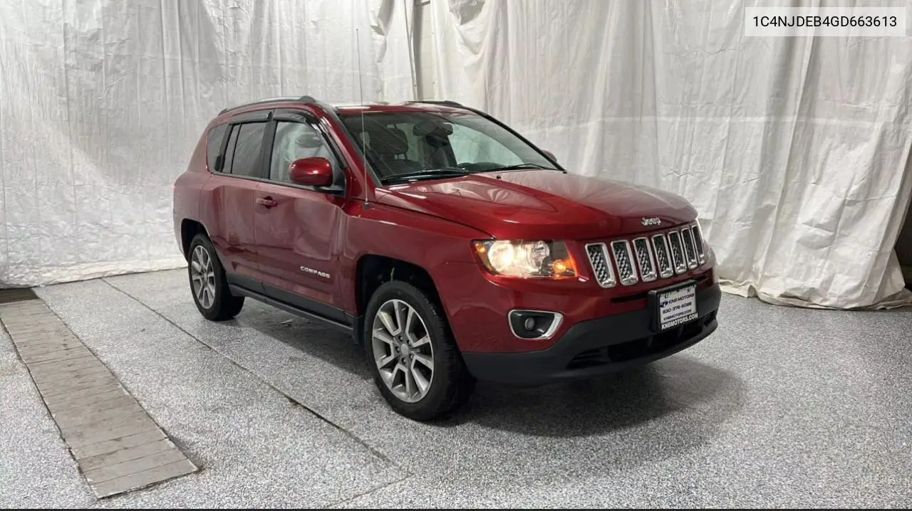 2016 Jeep Compass Latitude VIN: 1C4NJDEB4GD663613 Lot: 62422125