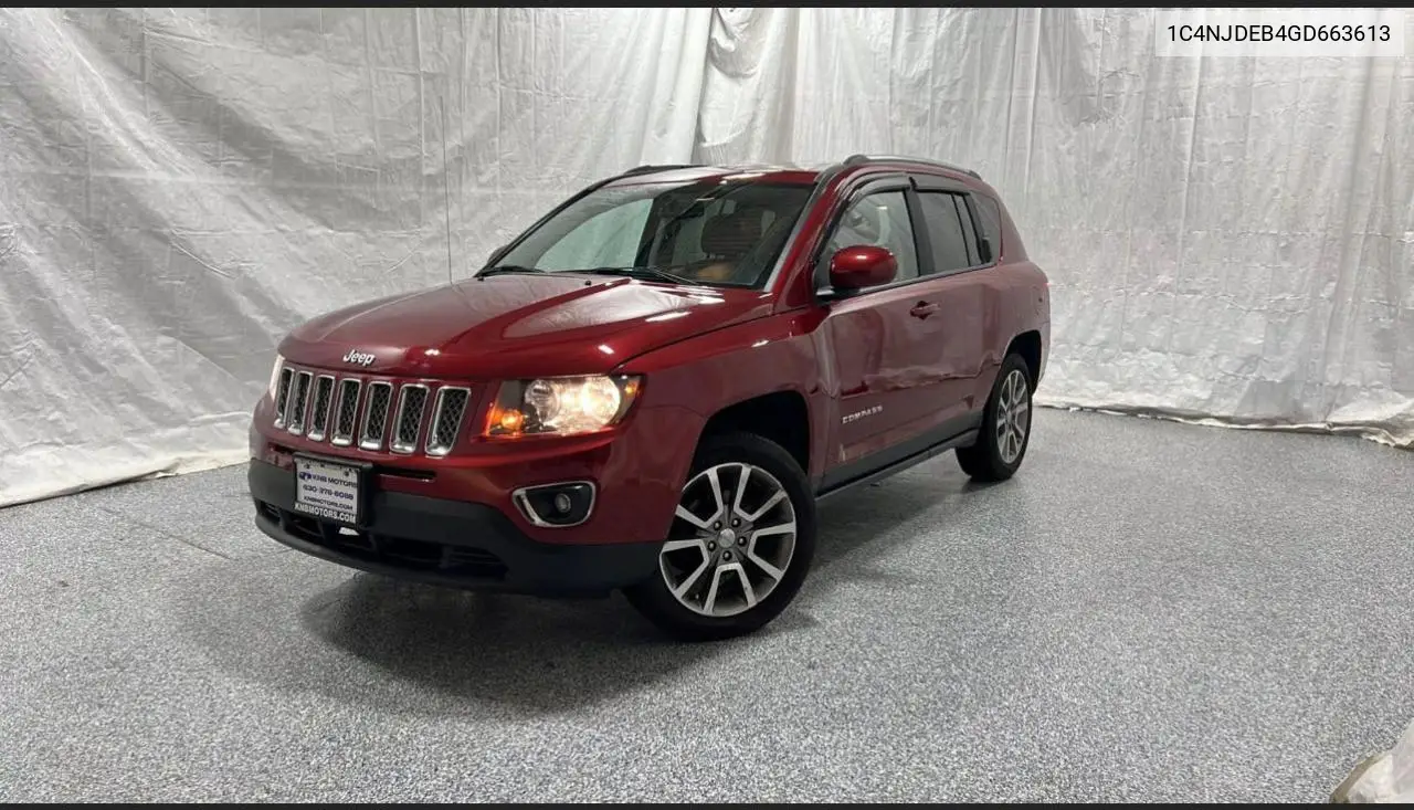 2016 Jeep Compass Latitude VIN: 1C4NJDEB4GD663613 Lot: 62422125