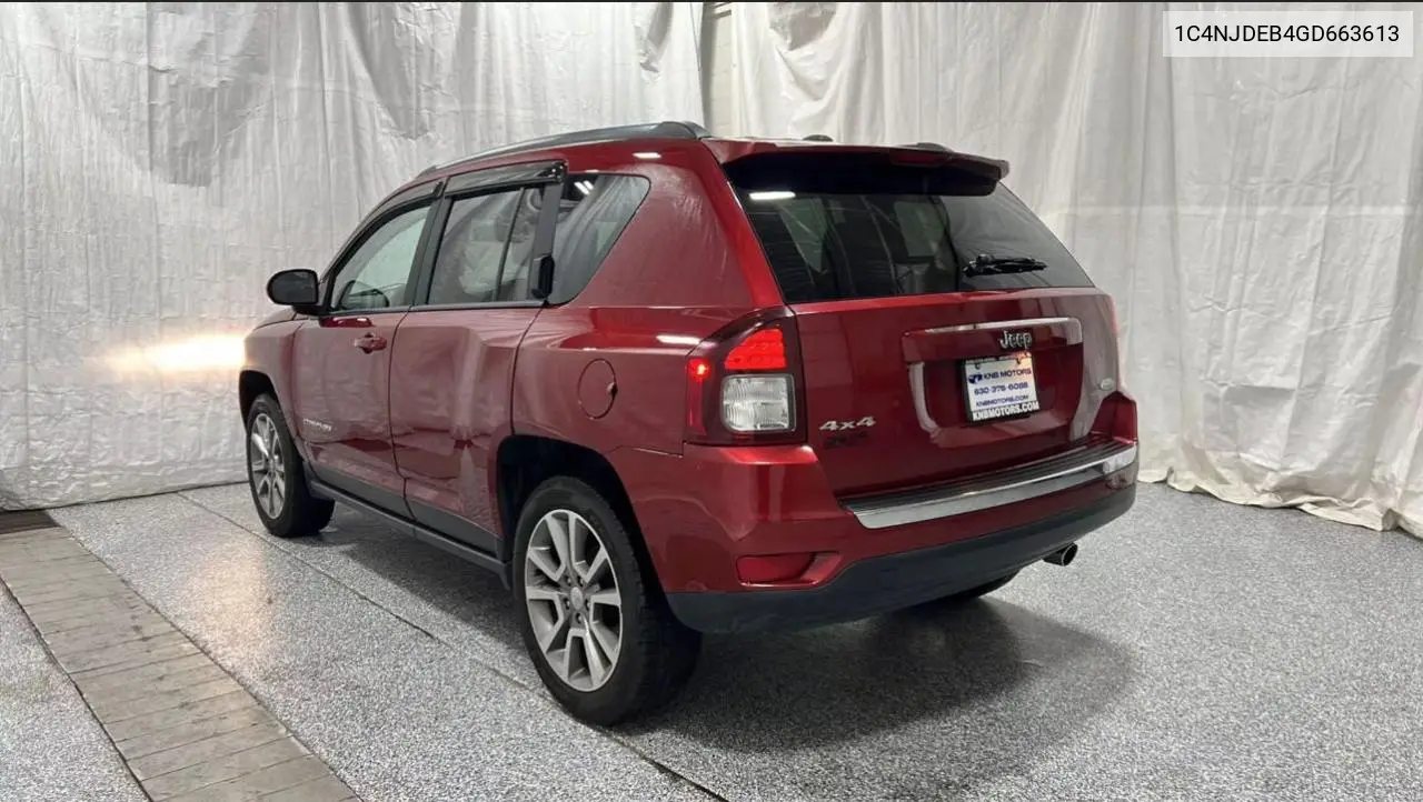 2016 Jeep Compass Latitude VIN: 1C4NJDEB4GD663613 Lot: 62422125