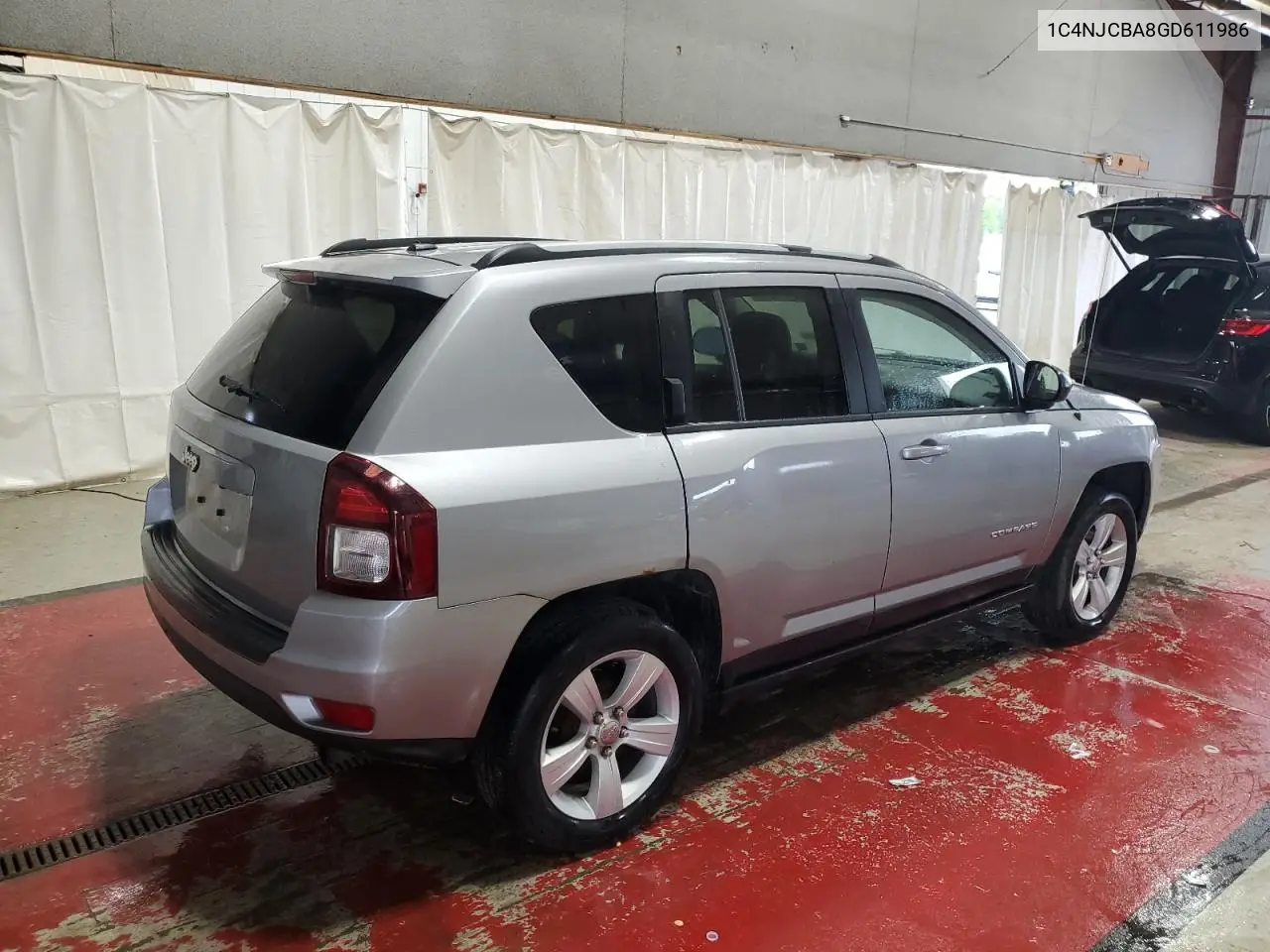 2016 Jeep Compass Sport VIN: 1C4NJCBA8GD611986 Lot: 62491265