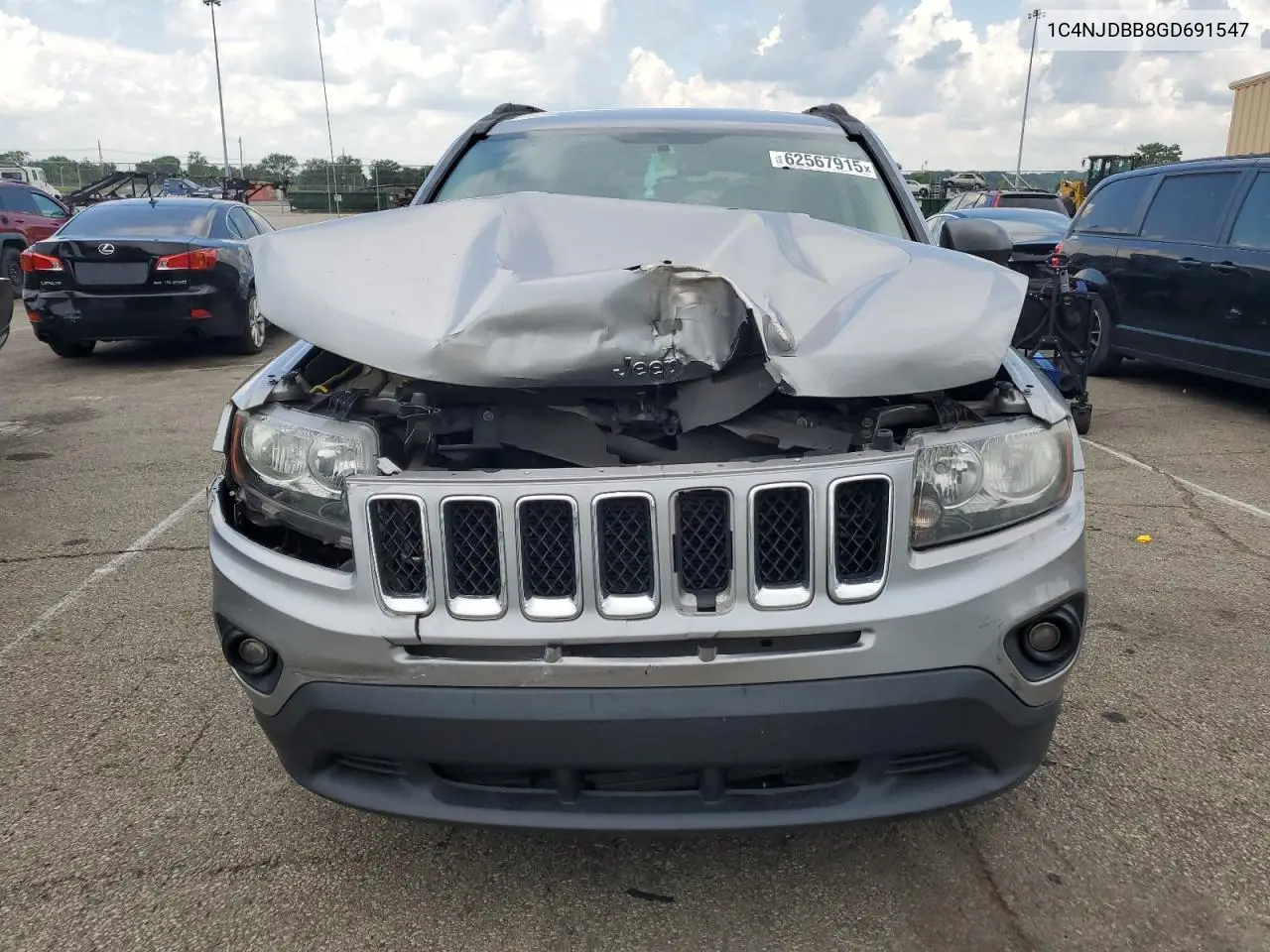 2016 Jeep Compass Sport VIN: 1C4NJDBB8GD691547 Lot: 62567915
