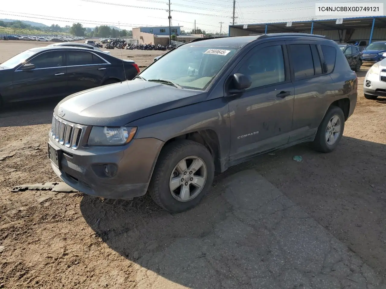 2016 Jeep Compass Sport VIN: 1C4NJCBBXGD749121 Lot: 62569645