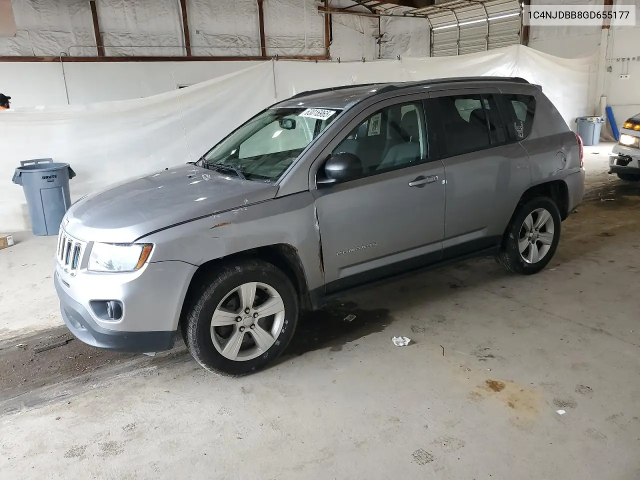 2016 Jeep Compass Sport VIN: 1C4NJDBB8GD655177 Lot: 63016965