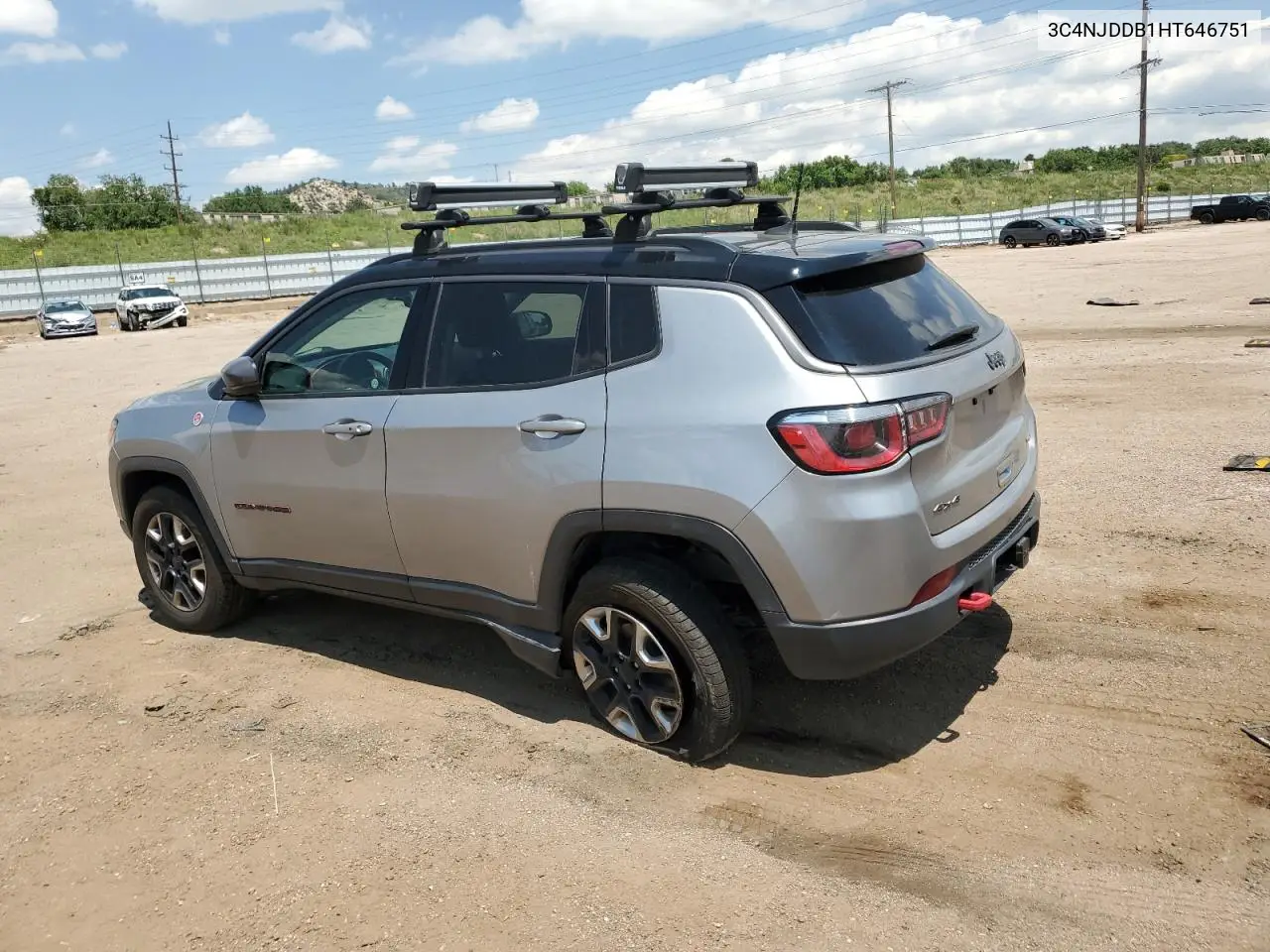 2017 Jeep Compass Trailhawk VIN: 3C4NJDDB1HT646751 Lot: 62583555