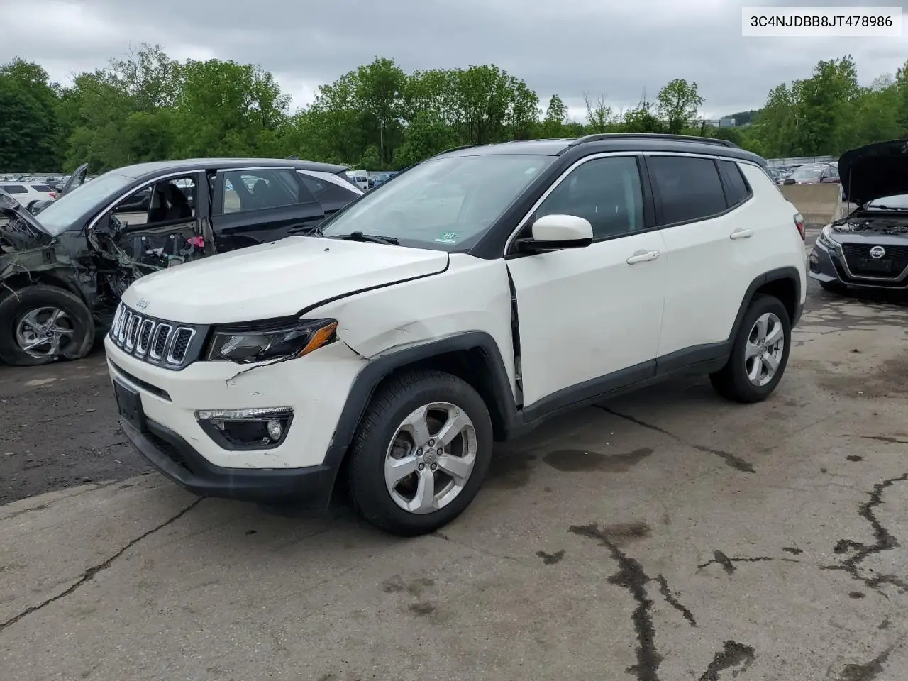 2018 Jeep Compass Latitude VIN: 3C4NJDBB8JT478986 Lot: 58768035