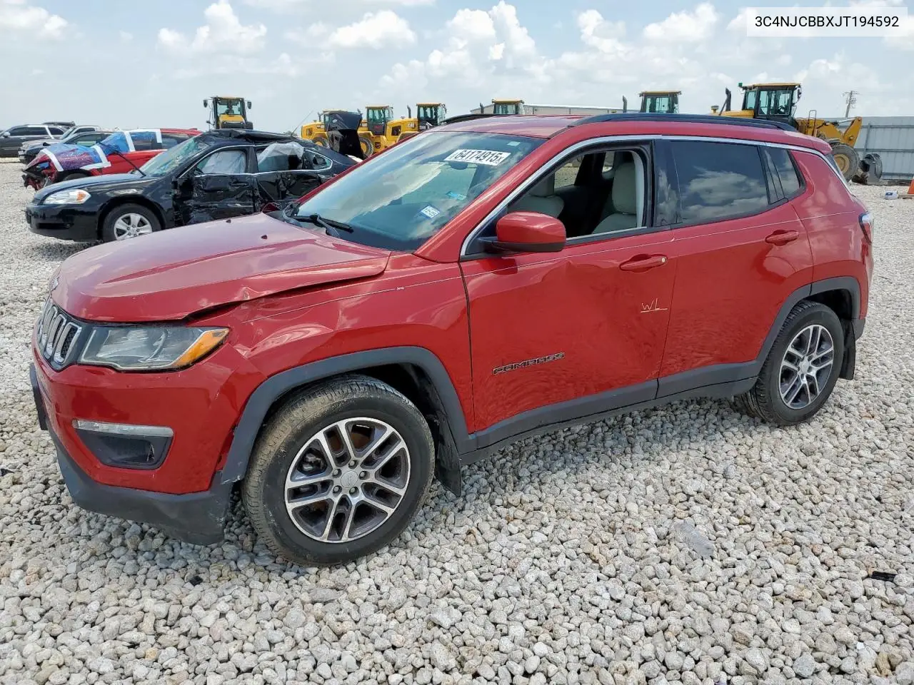 2018 Jeep Compass Latitude VIN: 3C4NJCBBXJT194592 Lot: 64174915