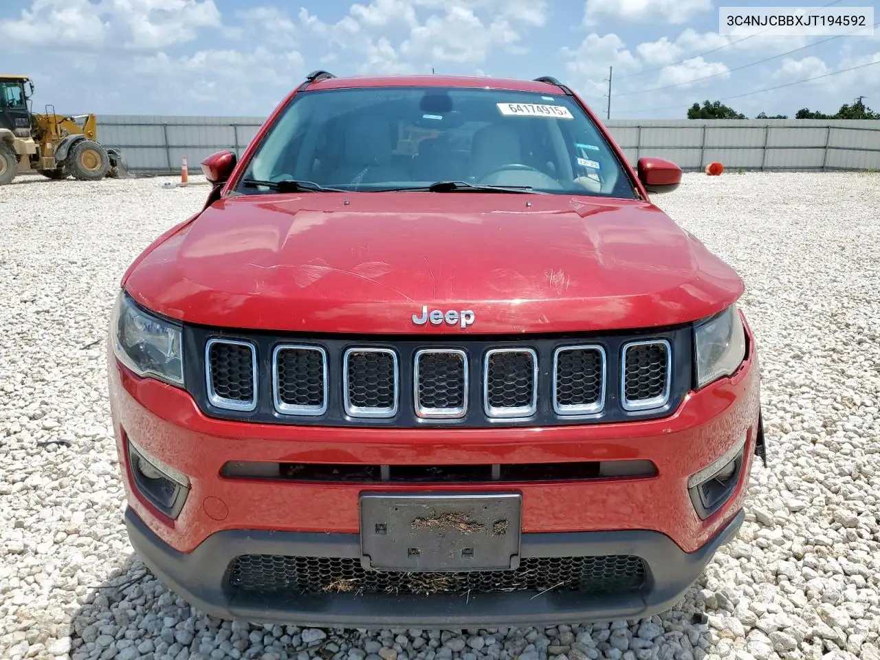 2018 Jeep Compass Latitude VIN: 3C4NJCBBXJT194592 Lot: 64174915