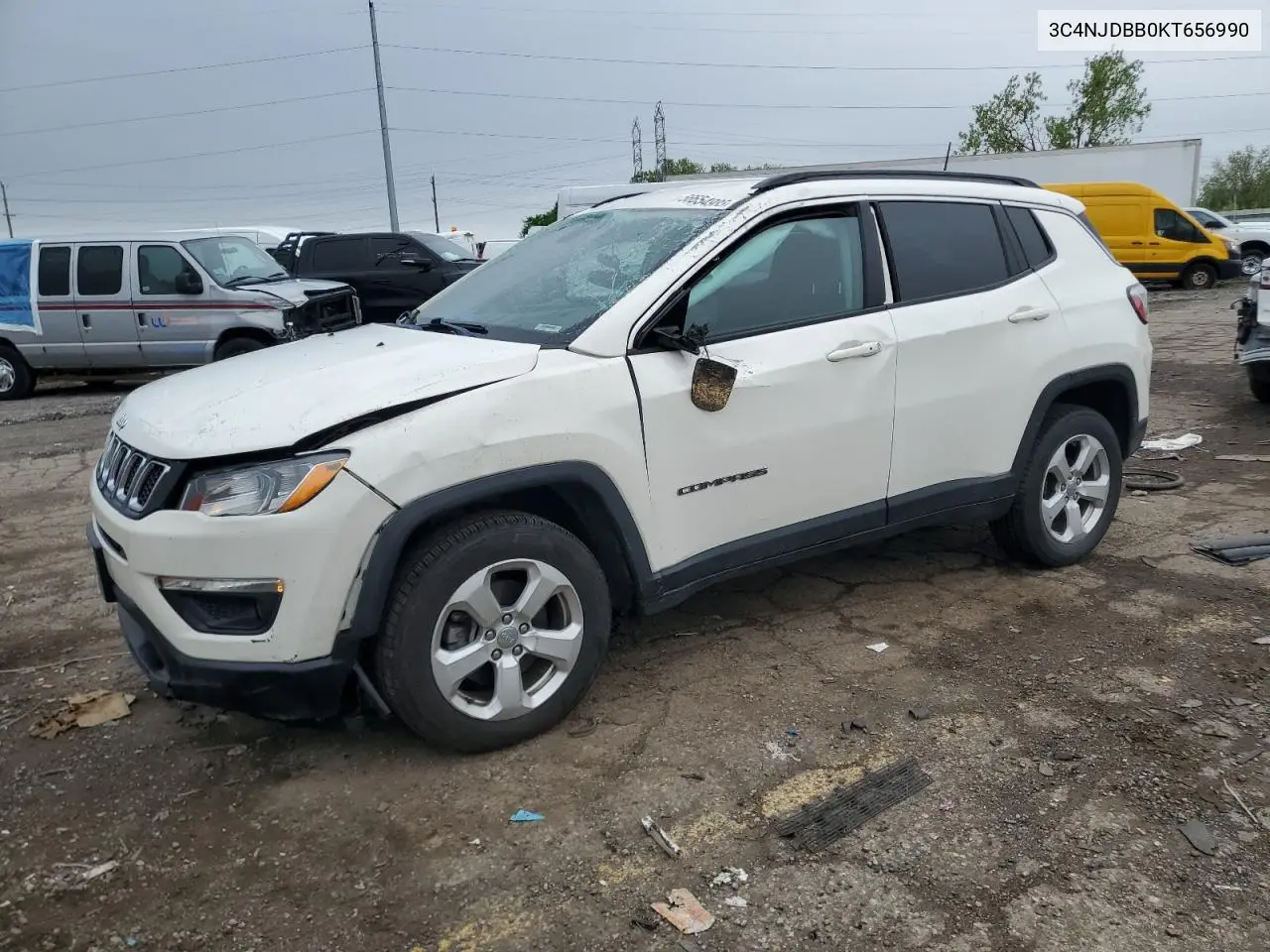 2019 Jeep Compass Latitude VIN: 3C4NJDBB0KT656990 Lot: 56654985
