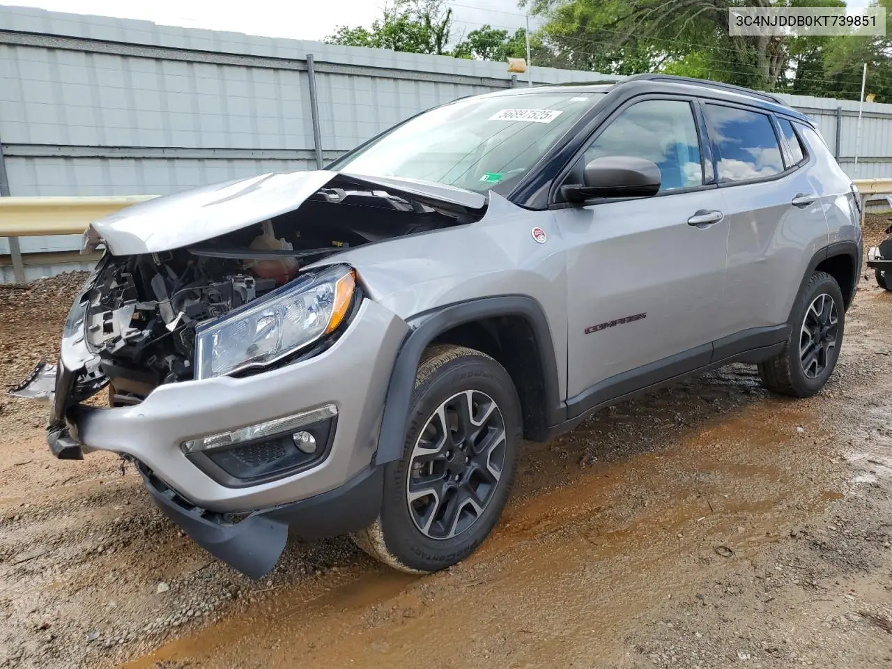 2019 Jeep Compass Trailhawk VIN: 3C4NJDDB0KT739851 Lot: 56897525