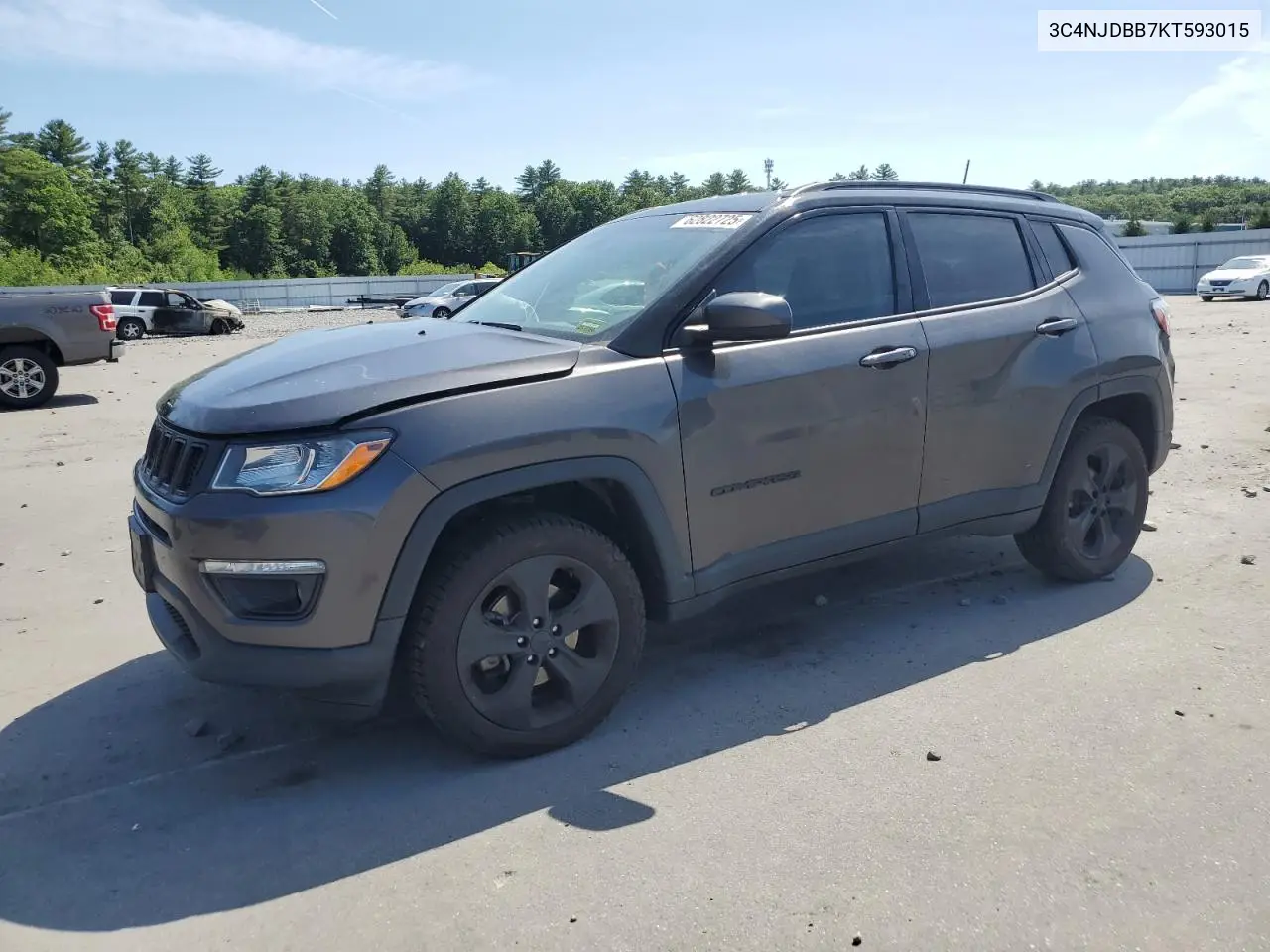 2019 Jeep Compass Latitude VIN: 3C4NJDBB7KT593015 Lot: 62822725