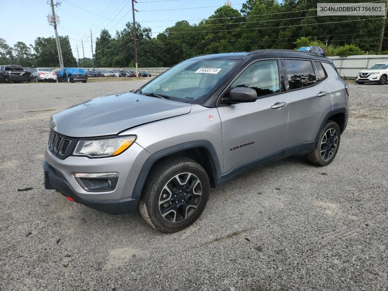 2019 Jeep Compass Trailhawk VIN: 3C4NJDDB5KT756502 Lot: 64633715