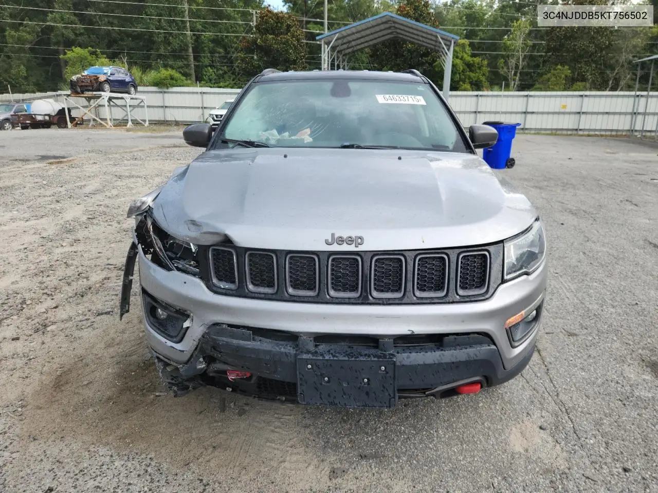 2019 Jeep Compass Trailhawk VIN: 3C4NJDDB5KT756502 Lot: 64633715