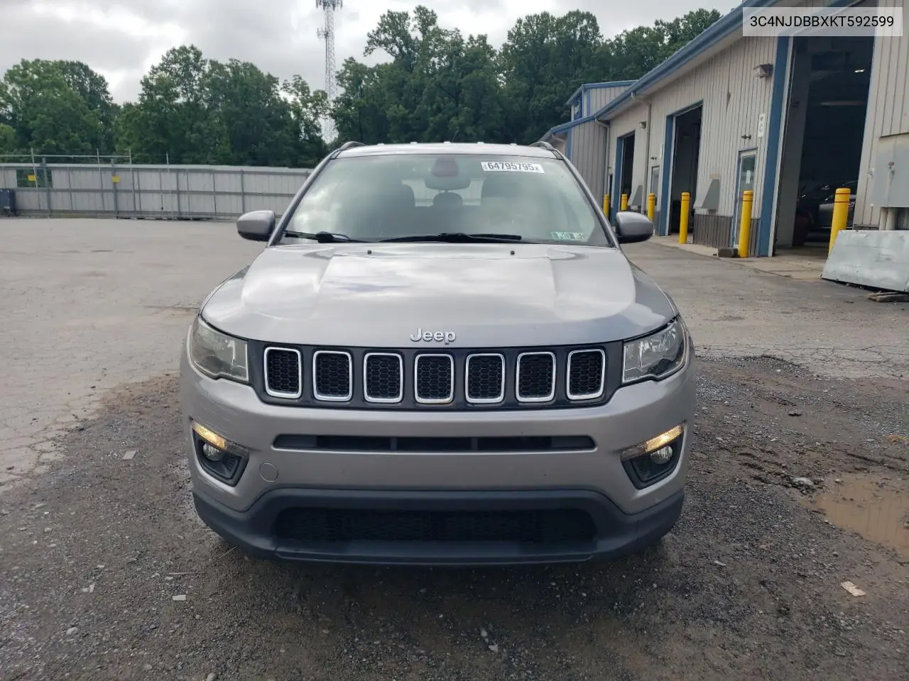 2019 Jeep Compass Latitude VIN: 3C4NJDBBXKT592599 Lot: 64795795