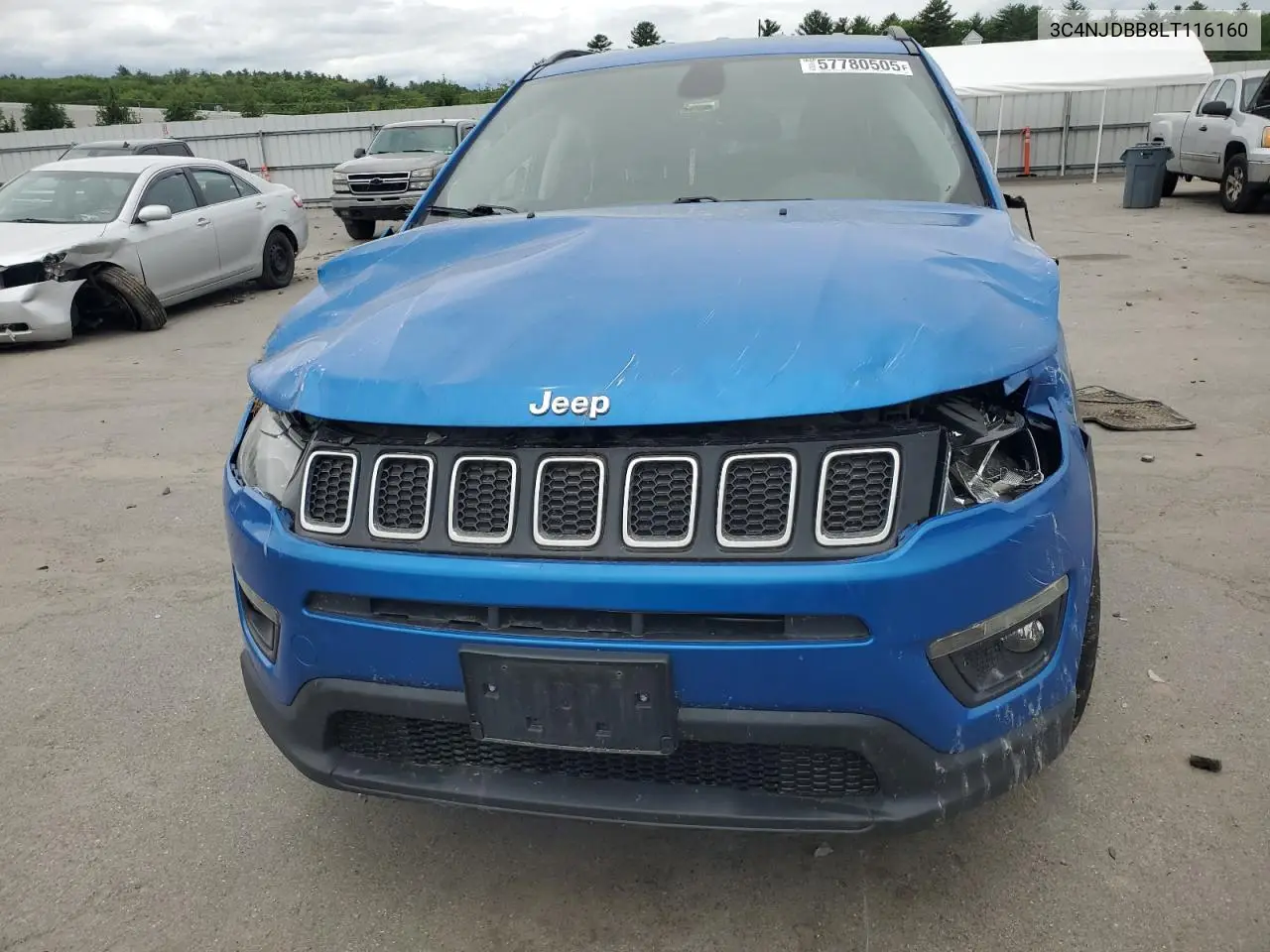 2020 Jeep Compass Latitude VIN: 3C4NJDBB8LT116160 Lot: 57780505