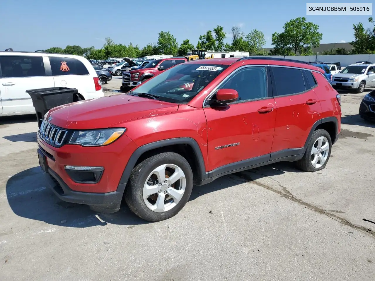 2021 Jeep Compass Latitude VIN: 3C4NJCBB5MT505916 Lot: 55589895