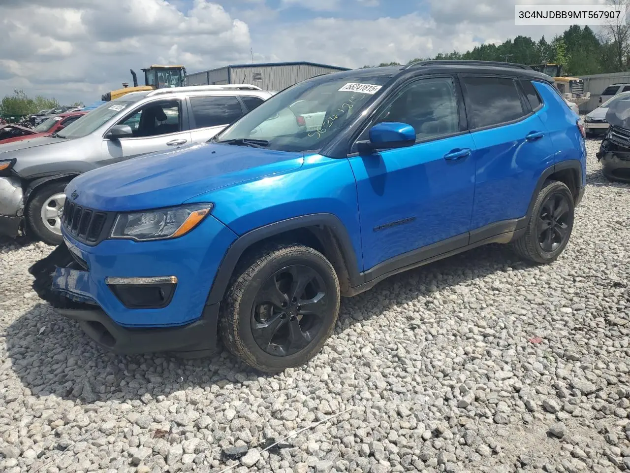 2021 Jeep Compass Latitude VIN: 3C4NJDBB9MT567907 Lot: 56241815