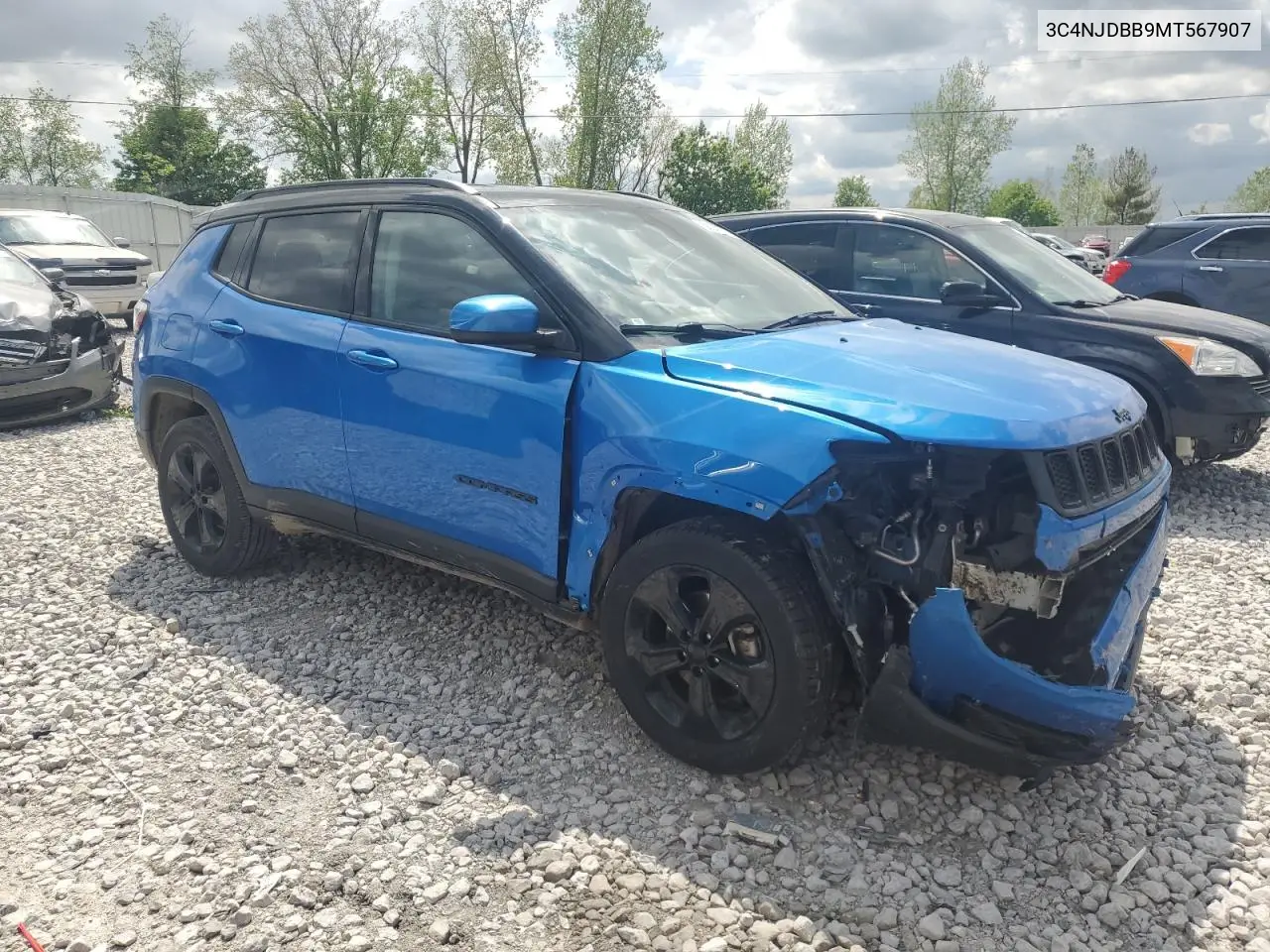 2021 Jeep Compass Latitude VIN: 3C4NJDBB9MT567907 Lot: 56241815