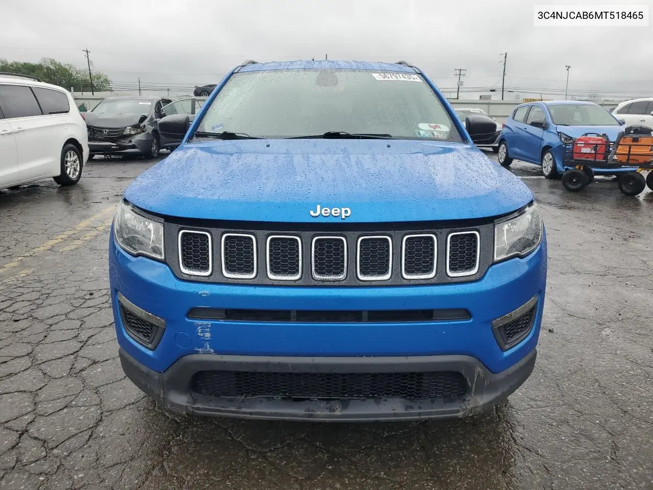 2021 Jeep Compass Sport VIN: 3C4NJCAB6MT518465 Lot: 56797435