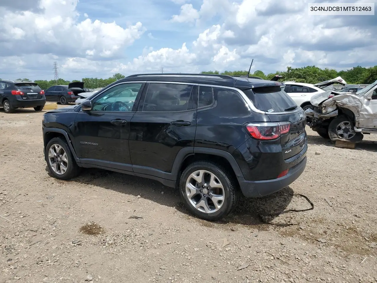 2021 Jeep Compass Limited VIN: 3C4NJDCB1MT512463 Lot: 62783135