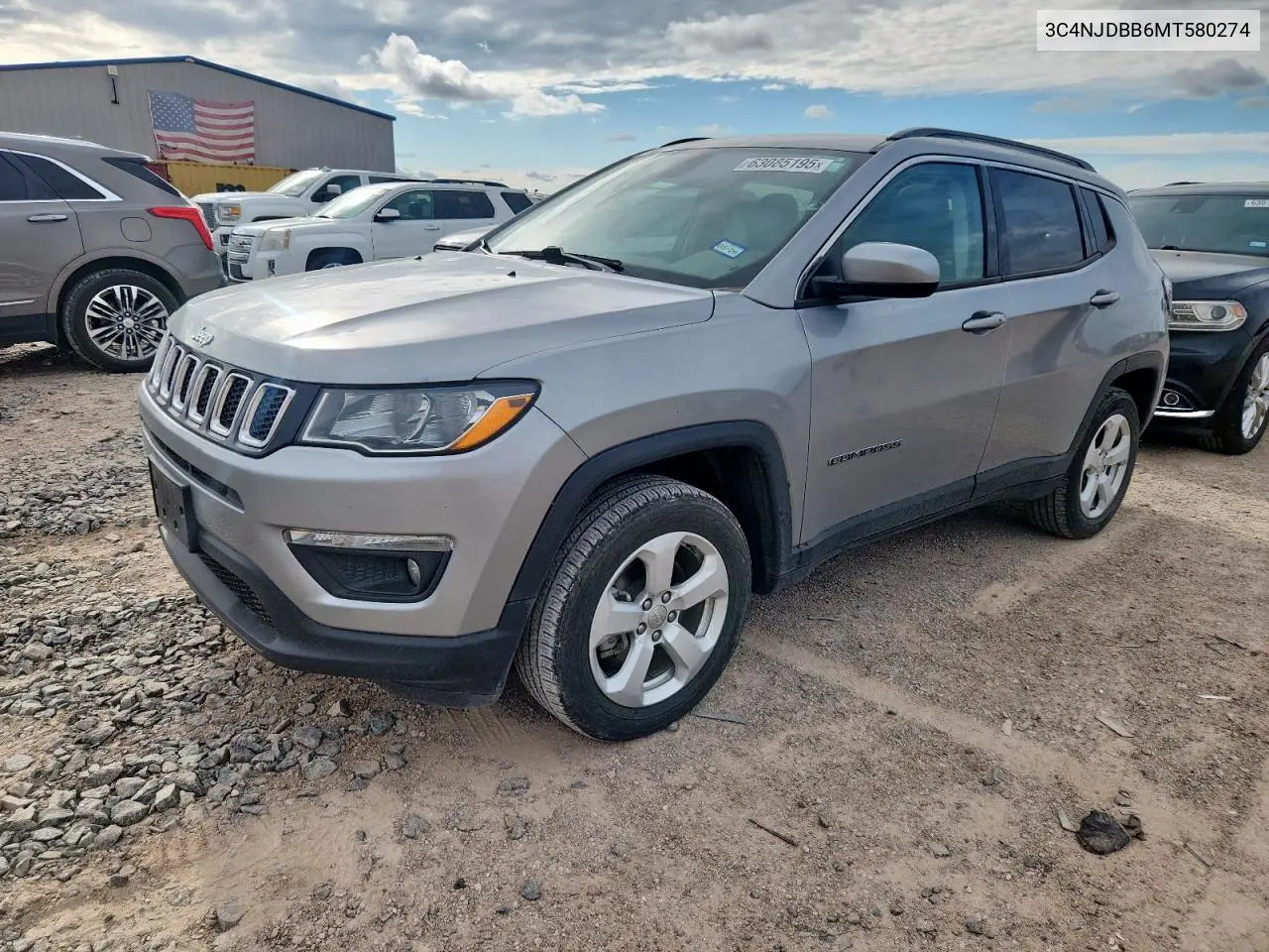 2021 Jeep Compass Latitude VIN: 3C4NJDBB6MT580274 Lot: 63085195