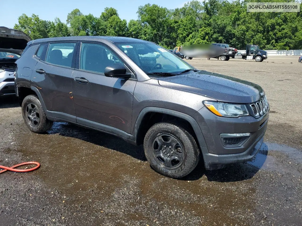 2021 Jeep Compass Sport VIN: 3C4NJDAB5MT555108 Lot: 63551125