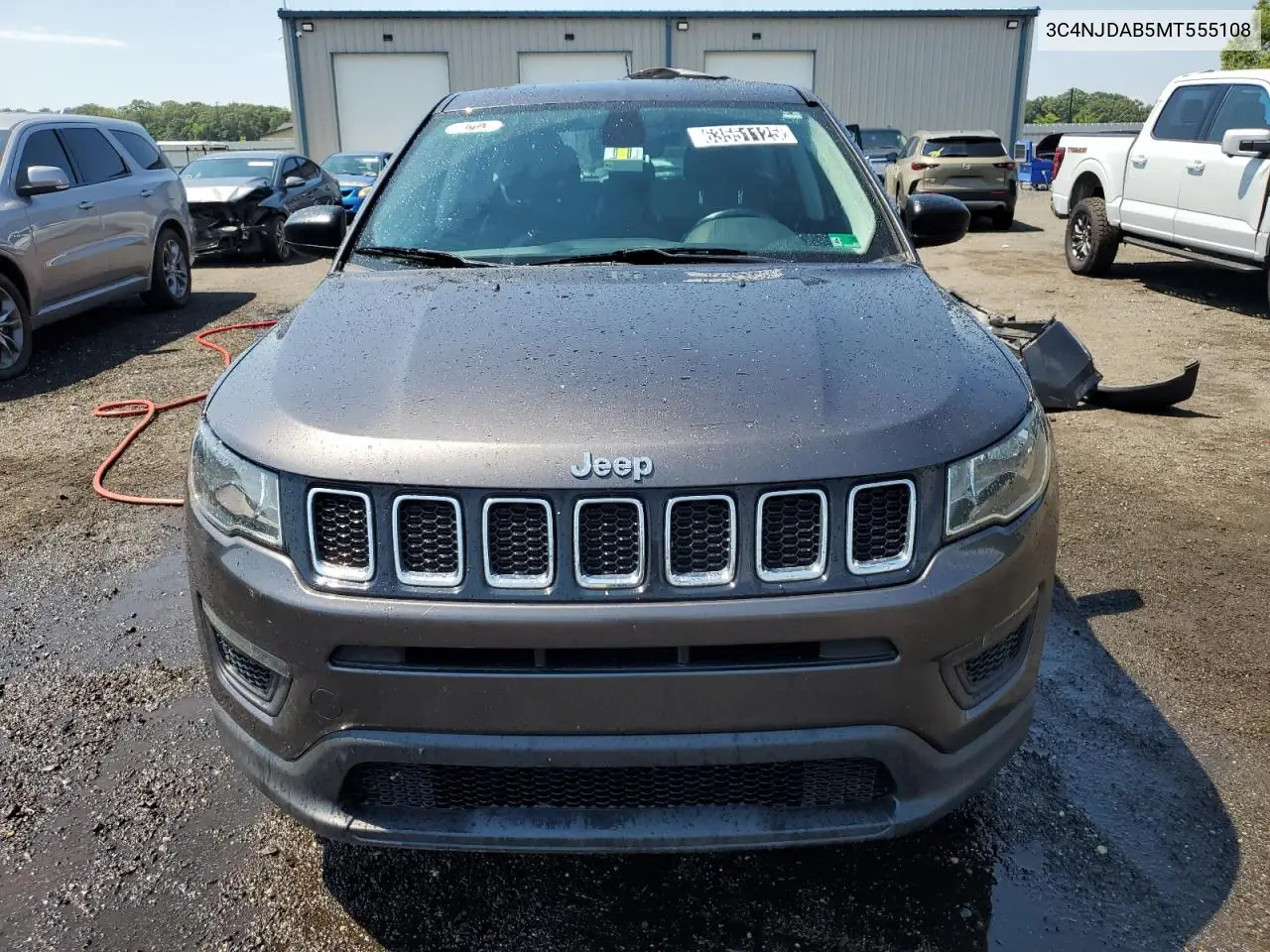 2021 Jeep Compass Sport VIN: 3C4NJDAB5MT555108 Lot: 63551125