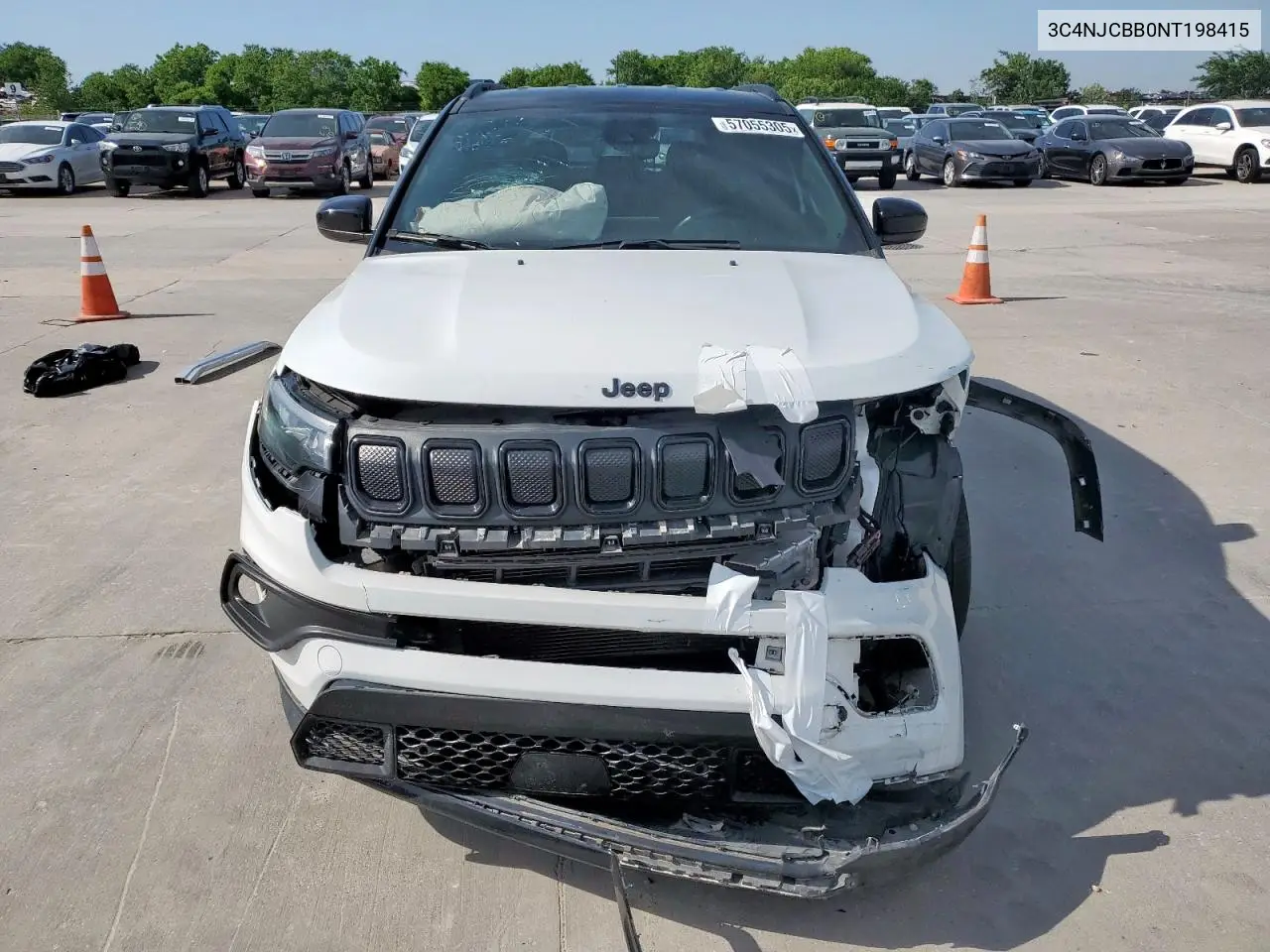 2022 Jeep Compass Latitude VIN: 3C4NJCBB0NT198415 Lot: 57055305