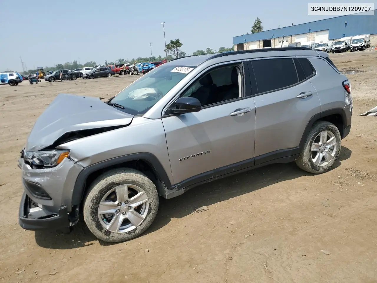 2022 Jeep Compass Latitude VIN: 3C4NJDBB7NT209707 Lot: 64930175