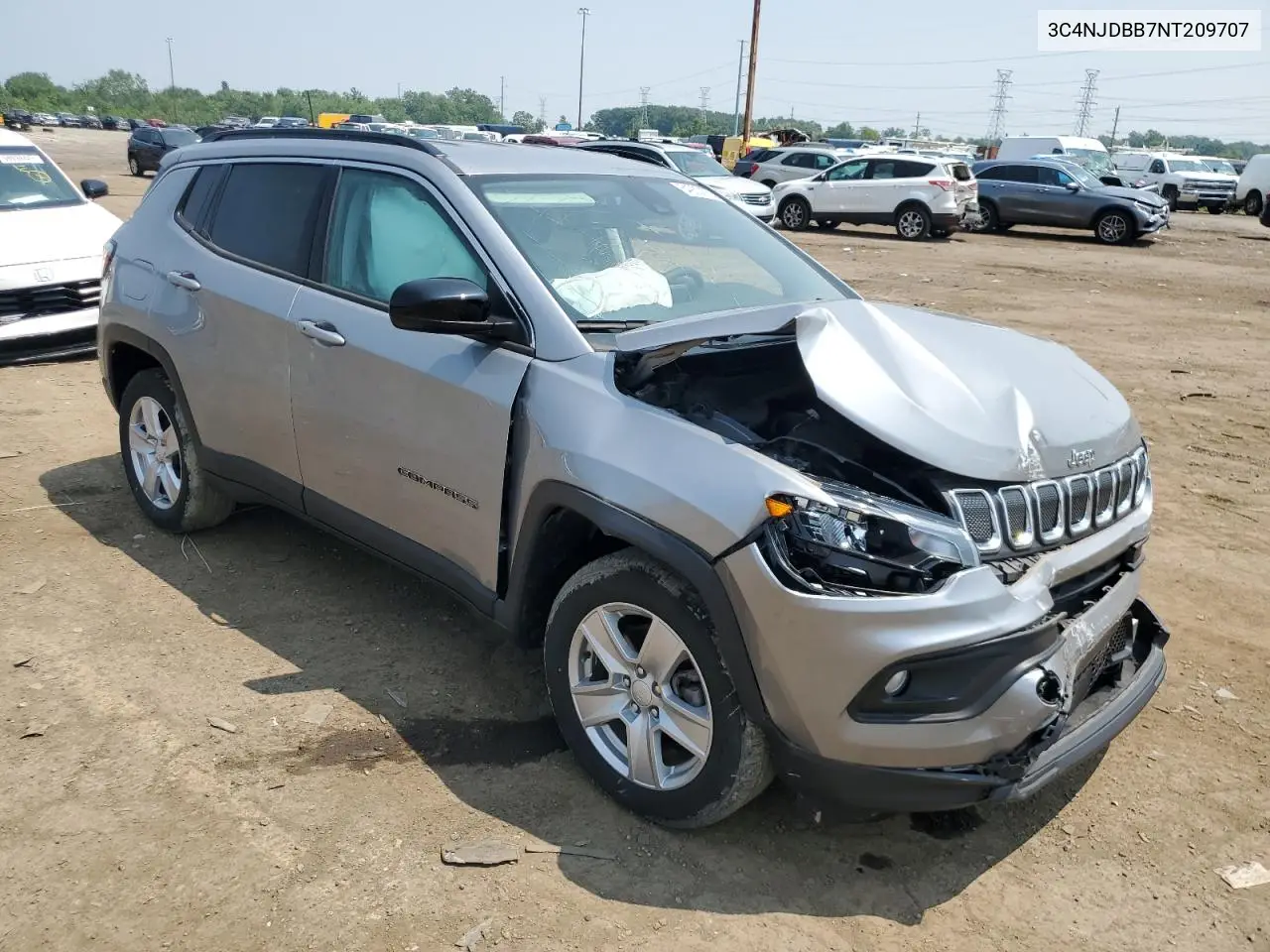 2022 Jeep Compass Latitude VIN: 3C4NJDBB7NT209707 Lot: 64930175
