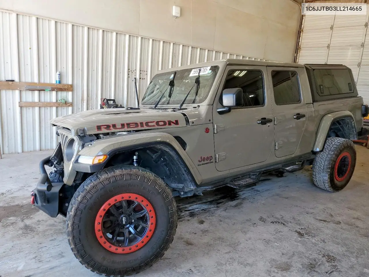 2020 Jeep Gladiator Rubicon VIN: 1C6JJTBG3LL214665 Lot: 59938765