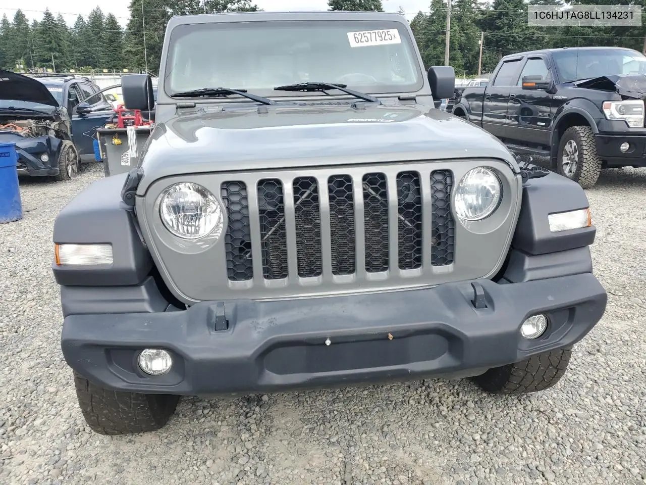 2020 Jeep Gladiator Sport VIN: 1C6HJTAG8LL134231 Lot: 62577925