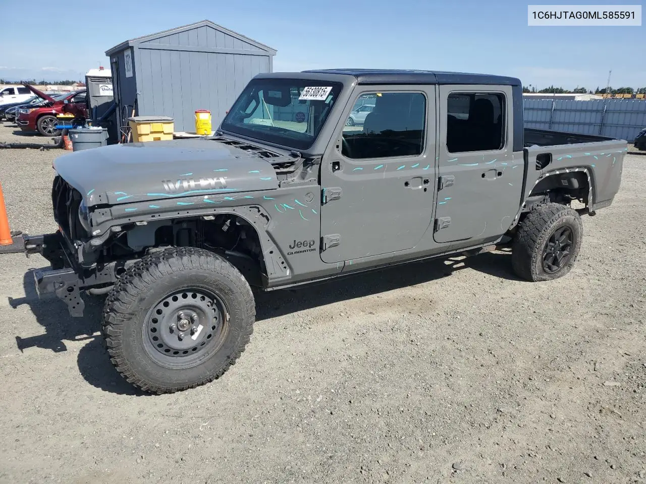 2021 Jeep Gladiator Sport VIN: 1C6HJTAG0ML585591 Lot: 56130815