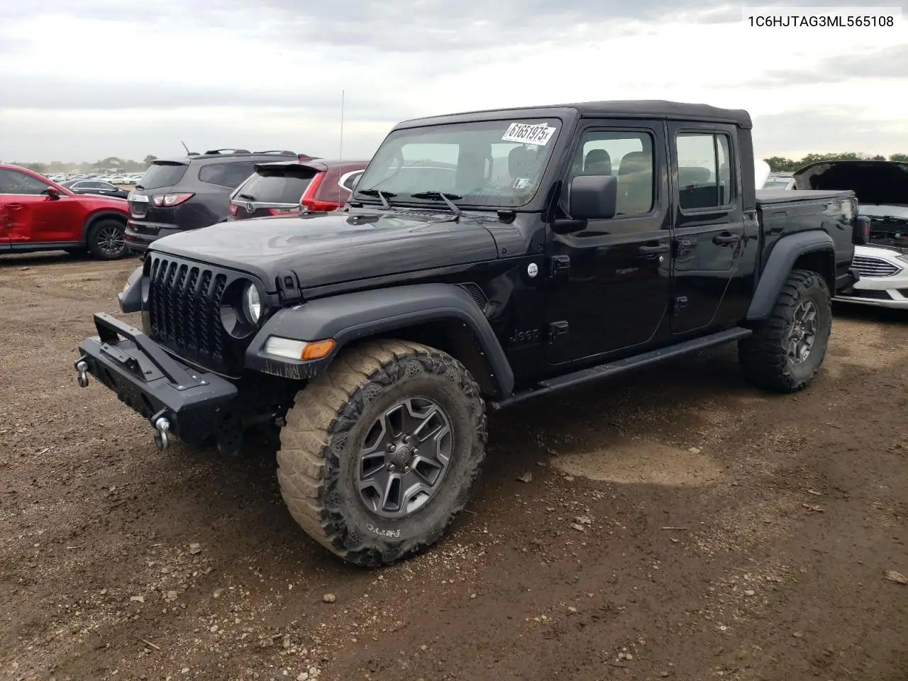 2021 Jeep Gladiator Sport VIN: 1C6HJTAG3ML565108 Lot: 61651975