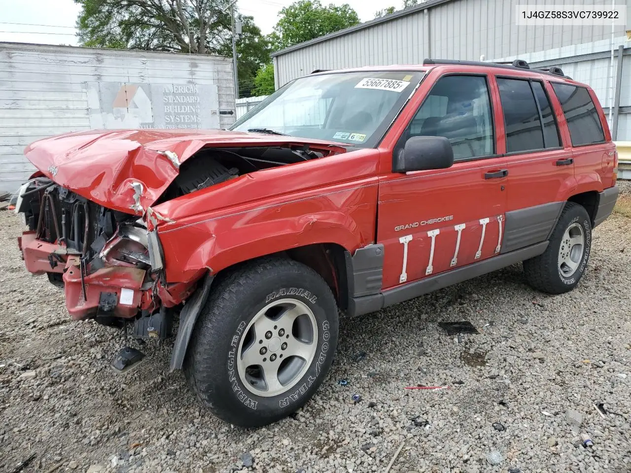 1997 Jeep Grand Cherokee Laredo VIN: 1J4GZ58S3VC739922 Lot: 55667885