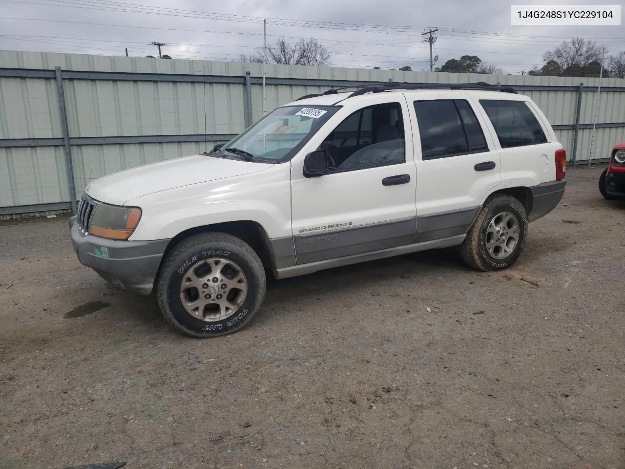 2000 Jeep Grand Cherokee Laredo VIN: 1J4G248S1YC229104 Lot: 43393195