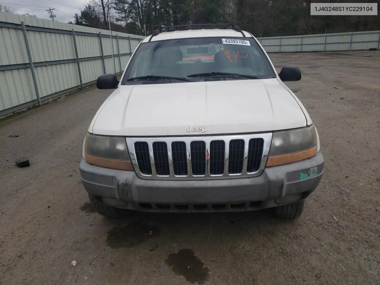 2000 Jeep Grand Cherokee Laredo VIN: 1J4G248S1YC229104 Lot: 43393195