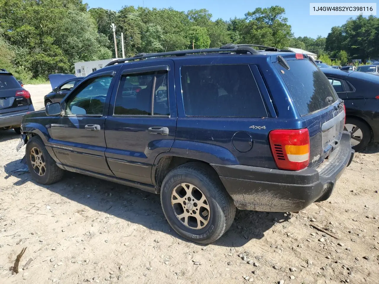 2000 Jeep Grand Cherokee Laredo VIN: 1J4GW48S2YC398116 Lot: 61828385