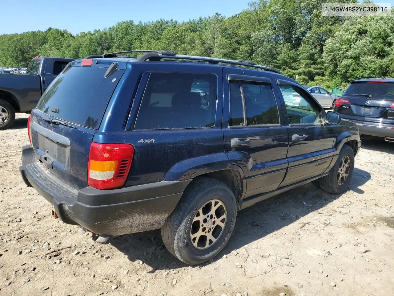 2000 Jeep Grand Cherokee Laredo VIN: 1J4GW48S2YC398116 Lot: 61828385