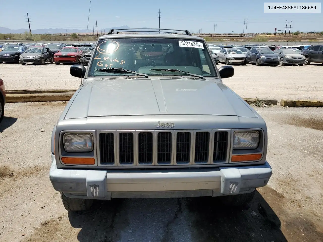 2000 Jeep Cherokee Sport VIN: 1J4FF48S6YL136689 Lot: 62316245