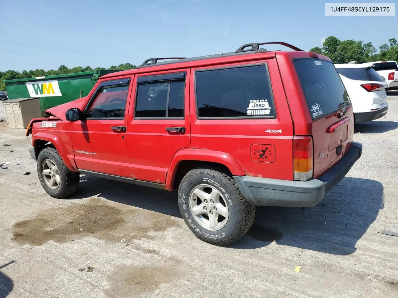 2000 Jeep Cherokee Sport VIN: 1J4FF48S6YL129175 Lot: 62481615