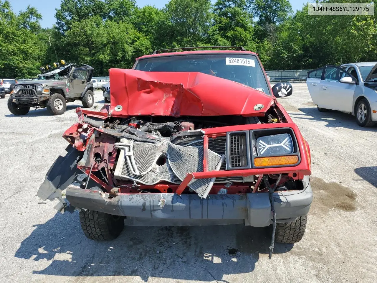 2000 Jeep Cherokee Sport VIN: 1J4FF48S6YL129175 Lot: 62481615
