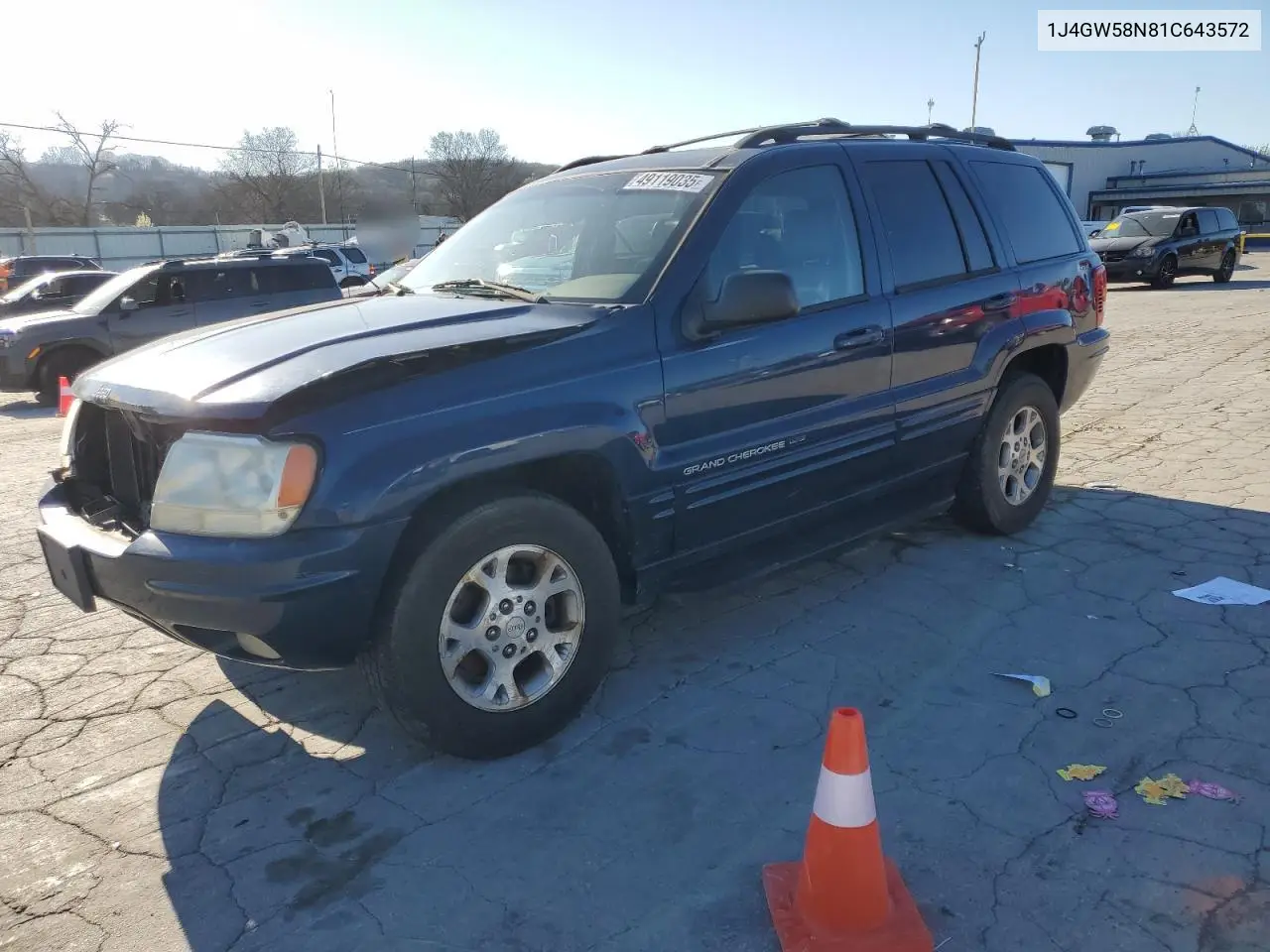 2001 Jeep Grand Cherokee Limited VIN: 1J4GW58N81C643572 Lot: 49119035