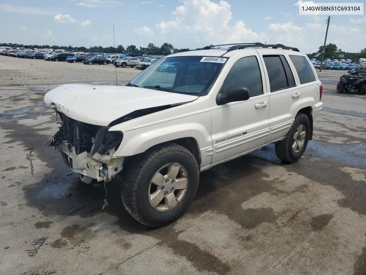 2001 Jeep Grand Cherokee Limited VIN: 1J4GW58N51C693104 Lot: 60094675