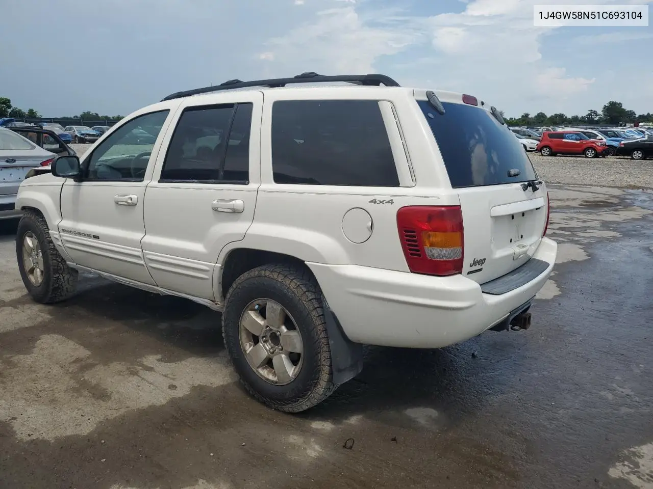2001 Jeep Grand Cherokee Limited VIN: 1J4GW58N51C693104 Lot: 60094675