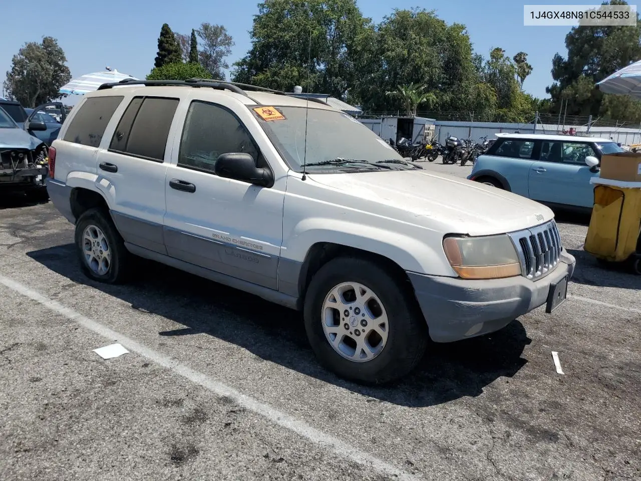 2001 Jeep Grand Cherokee Laredo VIN: 1J4GX48N81C544533 Lot: 62902235