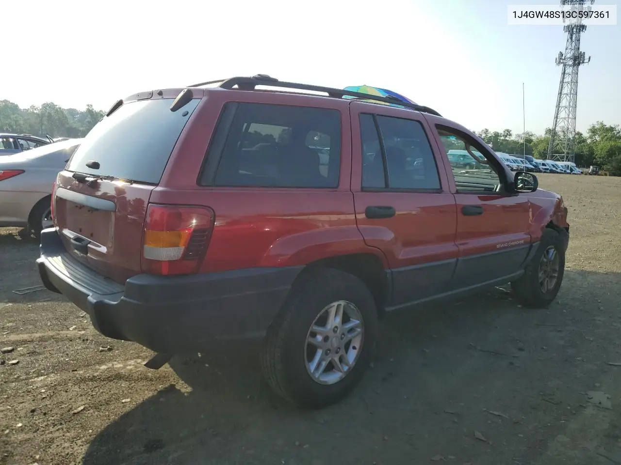 2003 Jeep Grand Cherokee Laredo VIN: 1J4GW48S13C597361 Lot: 60934535
