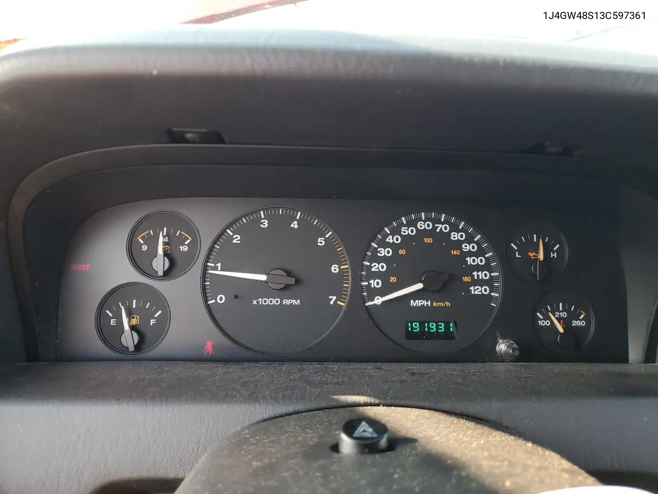 2003 Jeep Grand Cherokee Laredo VIN: 1J4GW48S13C597361 Lot: 60934535